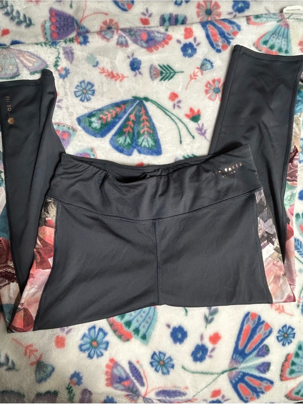 Ted Baker Black Leggings with Gold Logo
